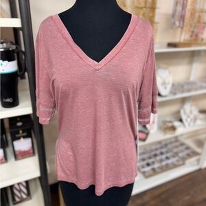 V-Neck Maroon Wash Women's Top